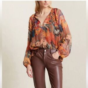 A.L.C. Dana Metallic Silk Blouse